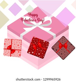 Valentine's Day, gift, greeting card, vector background