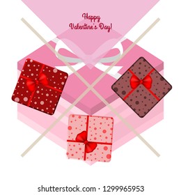 Valentine's Day, gift, greeting card, vector background