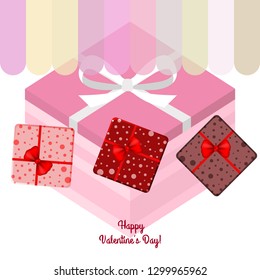 Valentine's Day, gift, greeting card, vector background