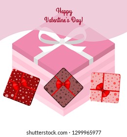 Valentine's Day, gift, greeting card, vector background