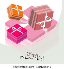 Valentine's Day, gift, greeting card, vector background