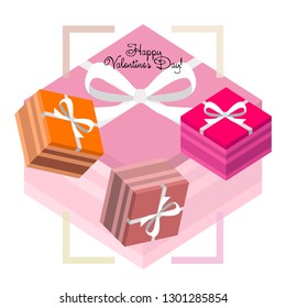 Valentine's Day, gift, greeting card, vector background