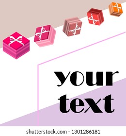 Valentine's Day, gift, greeting card, vector background
