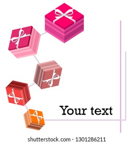 Valentine's Day, gift, greeting card, vector background