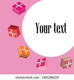 Valentine's Day, gift, greeting card, vector background
