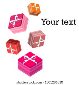 Valentine's Day, gift, greeting card, vector background