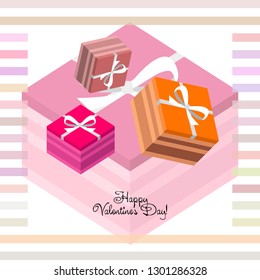 Valentine's Day, gift, greeting card, vector background