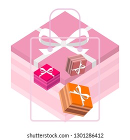 Valentine's Day, gift, greeting card, vector background