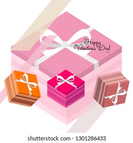 Valentine's Day, gift, greeting card, vector background