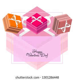 Valentine's Day, gift, greeting card, vector background
