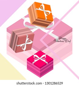 Valentine's Day, gift, greeting card, vector background