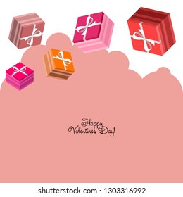 Valentine's Day, gift, greeting card, vector background