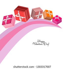 Valentine's Day, gift, greeting card, vector background