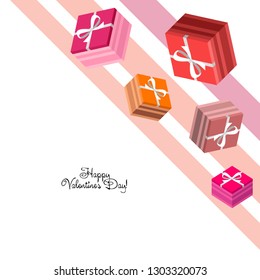 Valentine's Day, gift, greeting card, vector background