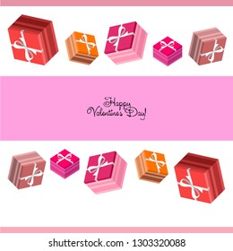 Valentine's Day, gift, greeting card, vector background