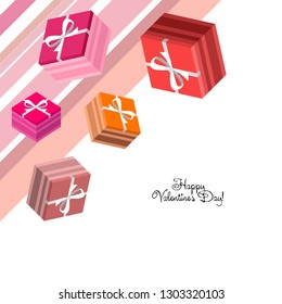 Valentine's Day, gift, greeting card, vector background