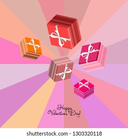 Valentine's Day, gift, greeting card, vector background