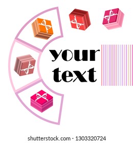 Valentine's Day, gift, greeting card, vector background