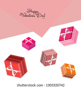 Valentine's Day, gift, greeting card, vector background