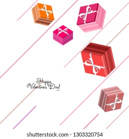 Valentine's Day, gift, greeting card, vector background