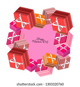 Valentine's Day, gift, greeting card, vector background