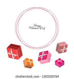 Valentine's Day, gift, greeting card, vector background