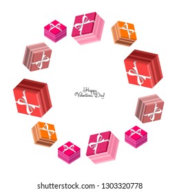 Valentine's Day, gift, greeting card, vector background