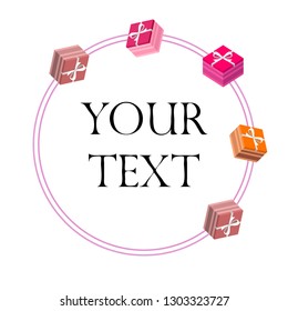 Valentine's Day, gift, greeting card, vector background