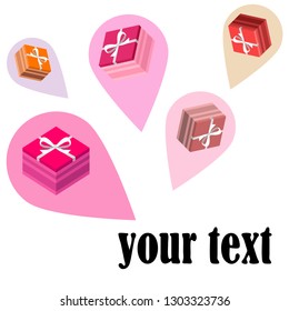Valentine's Day, gift, greeting card, vector background