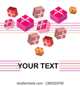 Valentine's Day, gift, greeting card, vector background