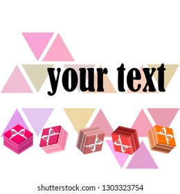 Valentine's Day, gift, greeting card, vector background