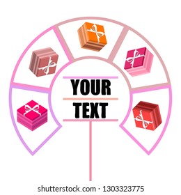 Valentine's Day, gift, greeting card, vector background