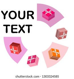 Valentine's Day, gift, greeting card, vector background