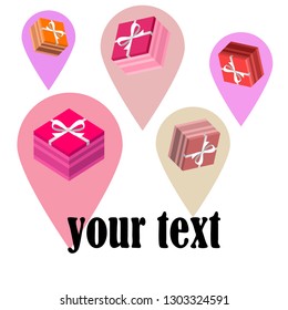 Valentine's Day, gift, greeting card, vector background