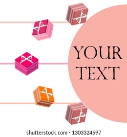 Valentine's Day, gift, greeting card, vector background