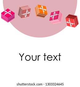 Valentine's Day, gift, greeting card, vector background