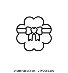Valentine's day gift icon outline collection in black and on white background