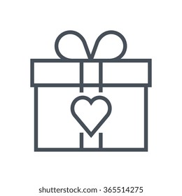 Valentines day gift icon suitable for info graphics, websites and print media. Vector, flat icon, clip art.