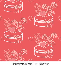 Valentines day gift and sweets pattern collection