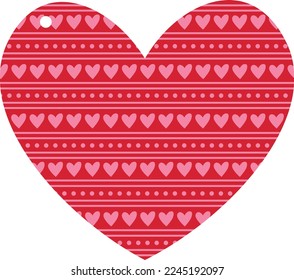 Valentines day gift tag template vector illustration