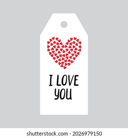 Valentine's day Gift tags, stickers and labels. Template for Greeting Scrap booking, Congratulations, Invitations, Planner, Diary, Notes.