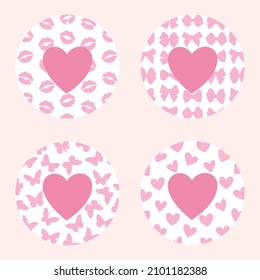 Valentine's day gift tags vector illustration. Gift tags templates