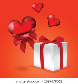 Valentine's Day Gift.  template for congratulations. Vector illustration.