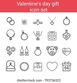 Valentine's day gift vector icon set
