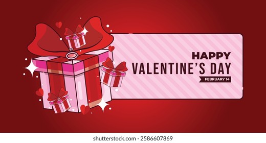 Valentine's Day gift vector. vector illustration. Can be used for banners, backgrounds and events