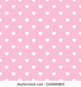 Valentine's Day gift wrapping paper design. Pink white heart shape vector pattern. Seamless pattern.