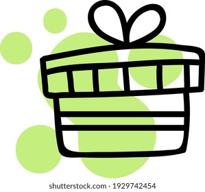 Valentines day giftbox, illustration, vector on white background.