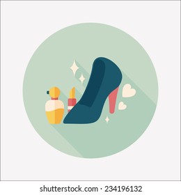 valentine's day girl costume flat icon with long shadow,eps10 