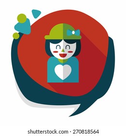 valentine's day girl flat icon with long shadow,eps10