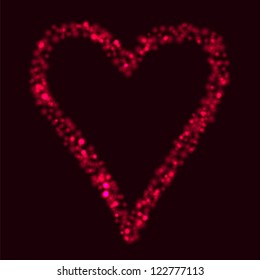 Valentine's Day Glowing Heart - vector eps10